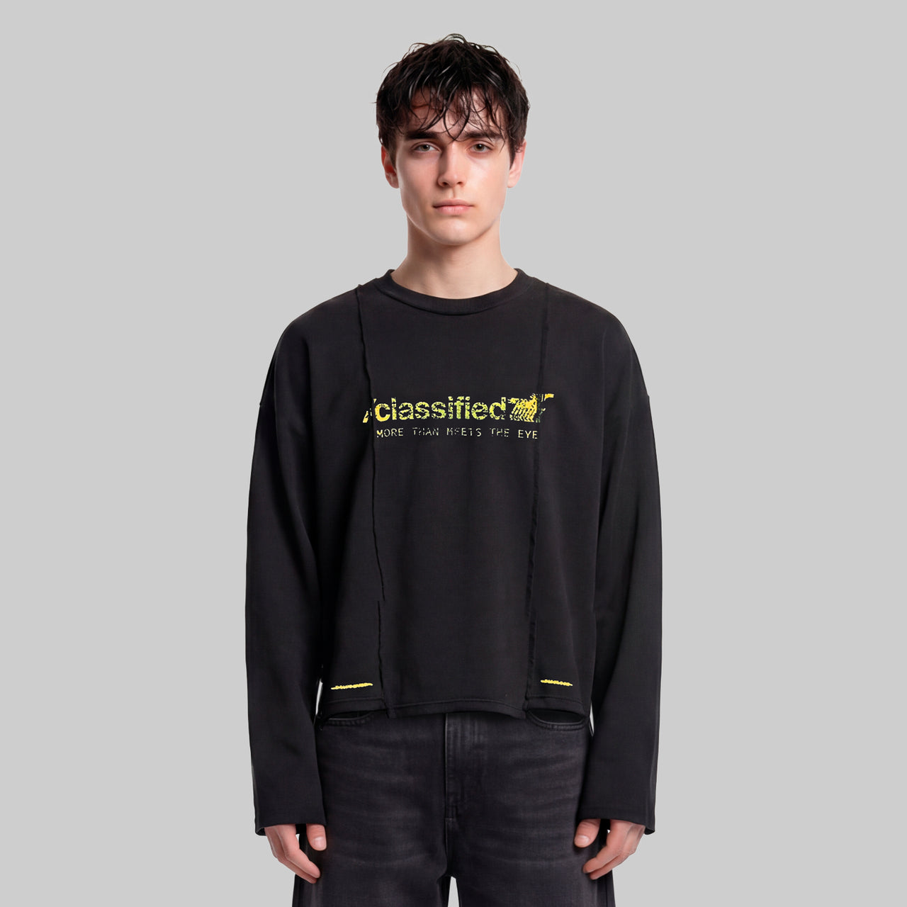 BASICS BLACK LONGSLEEVE TEE (Reversible)