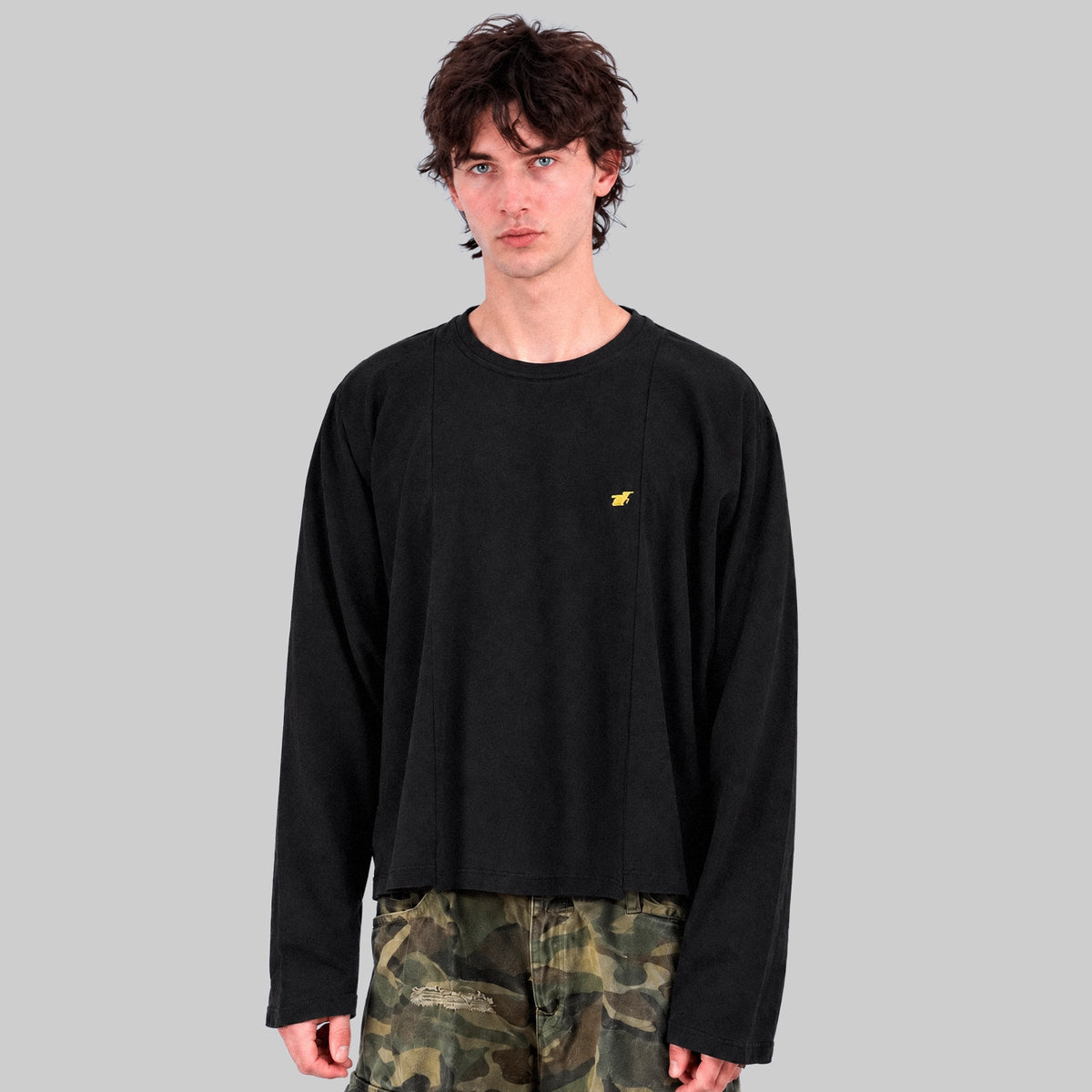 BASICS BLACK LONGSLEEVE TEE (Reversible)